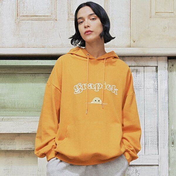 [그라픽(남성)] [그라픽][당일발송/타임특가] 그라픽 스마일로고 오버핏 여성 후드티 후드 티셔츠 커플 빅사이즈