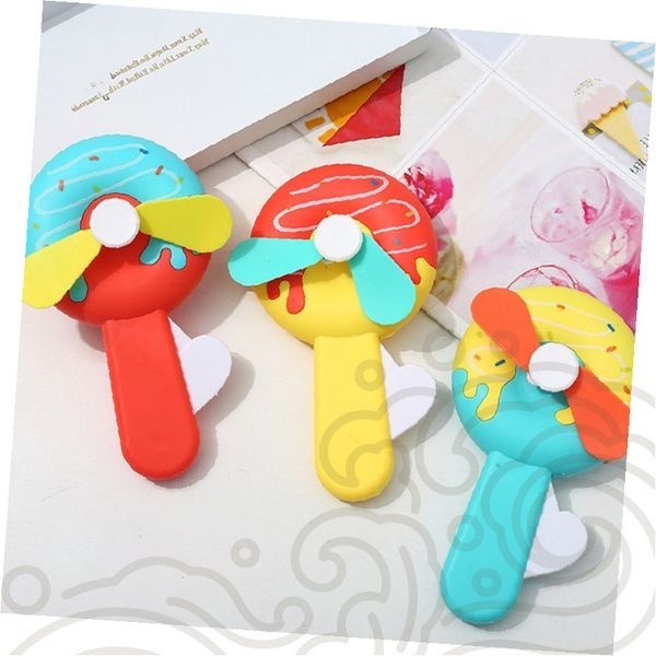 도넛 손선풍기 휴대용 수동 미니선풍기 여름용품 귀여운 캐릭터 디자인 아이스크림 모양 컬러풀 손잡이