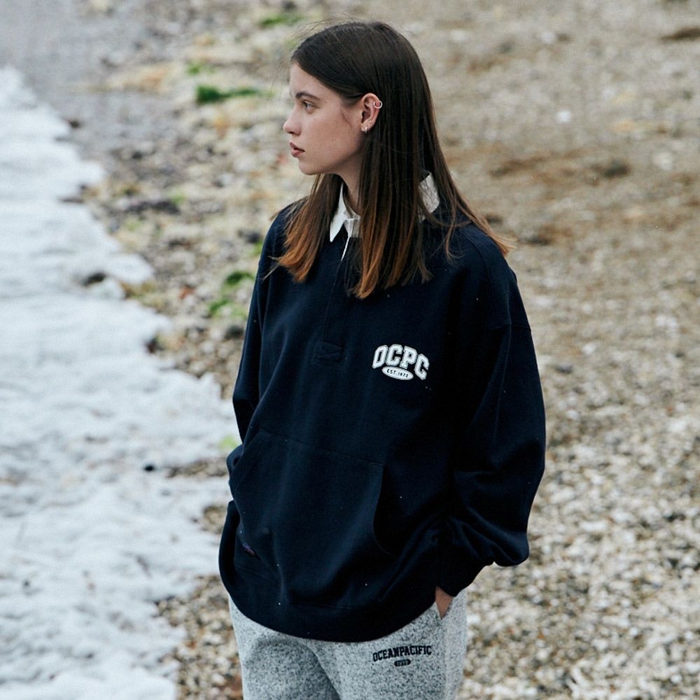 원더플레이스 [오션퍼시픽(OCEAN PACIFIC) ]면100 OCPC 럭비 오버사이즈 카라셔츠