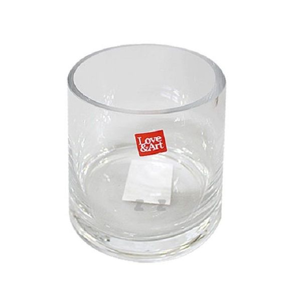 에이치플러스몰 투명 원형 유리화병 유리꽃병 약10x10cm(WC70436)