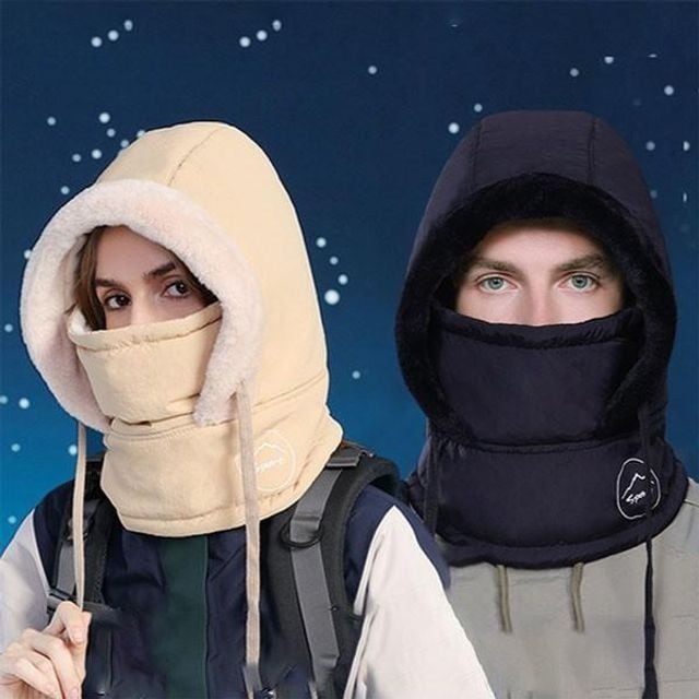 남녀공용 패딩 극강 방한 스트링 퍼 바라클라바 후드 모자 워머 목도리 벙거지 털모자 보온 가을 겨울