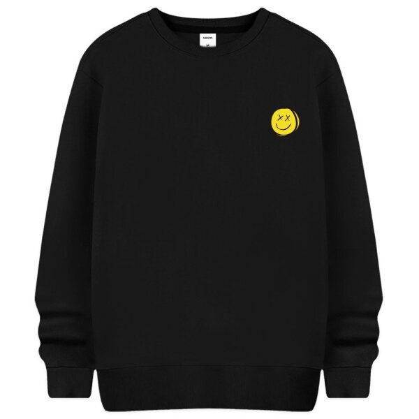 [네스파(남성)] [네스파][당일발송/타임특가] 스마일얼굴 오버핏 맨투맨 티셔츠 커플 긴팔 빅사이즈 남녀공용 SMD_