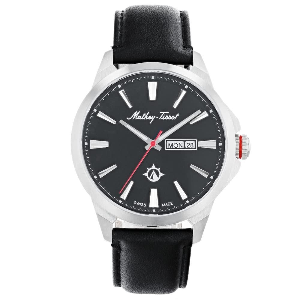 Mathey-Tissot [해외] MAT 매트HE 더y-Tissot 남성용 시계, 다크 블랙., 22mm, 더y 티쏘 필드 스카우트 컬렉션 클래식 시계 281882