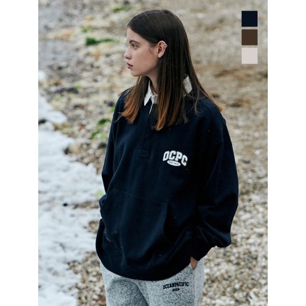 [원더플레이스] [오션퍼시픽(OCEAN PACIFIC) ]면100 OCPC 럭비 오버사이즈 카라셔츠