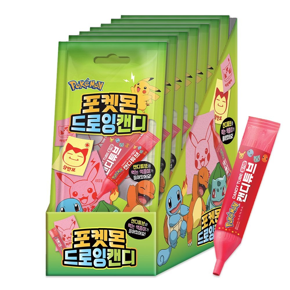 포켓몬 드로잉캔디 18.5g 8개 먹는 색종이 DIY과자캔디