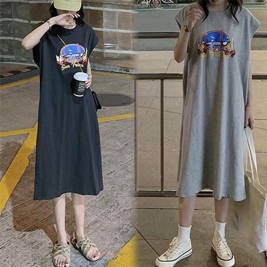 위쉬몰 DK 민소매프린팅면원피스(7171H305) 빅사이즈 (10148708)