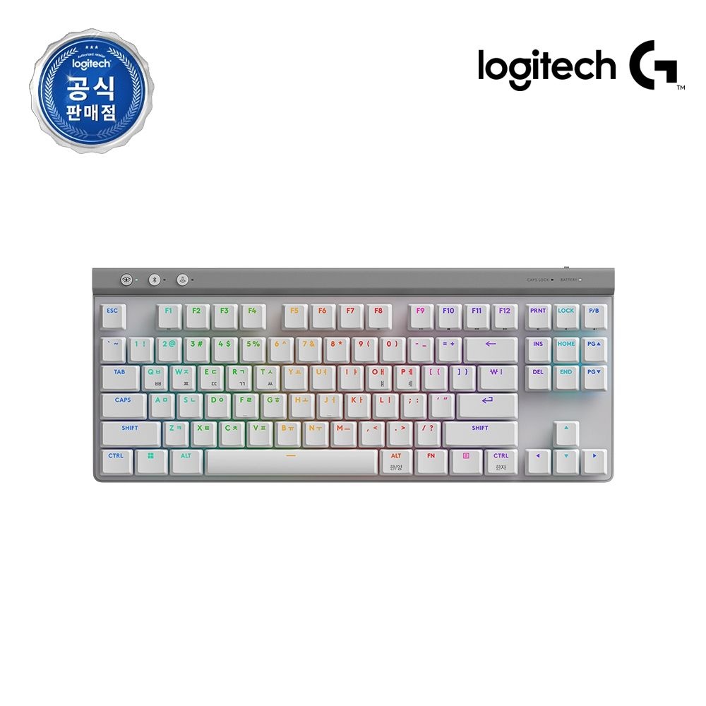 로지텍코리아 공식 G515 LIGHTSPEED TKL 무선 게이밍 키보드 화이트, 적축