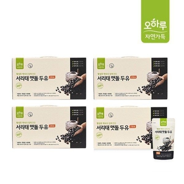 오하루 자연가득 [오하루 자연가득] 100% 국내산 서리태 맷돌 두유 4박스 (80팩) / 고칼슘 황성주 / 최화정 두유
