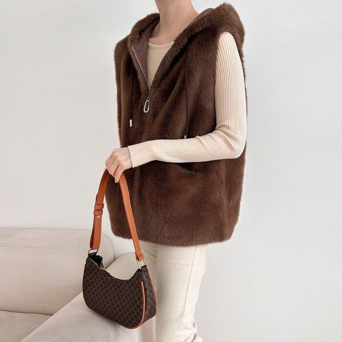 파스티브컴퍼니 파스티브컴퍼니 브리치 러블리감성 / 송년회 후드 밍크 퍼 조끼 자켓 662617