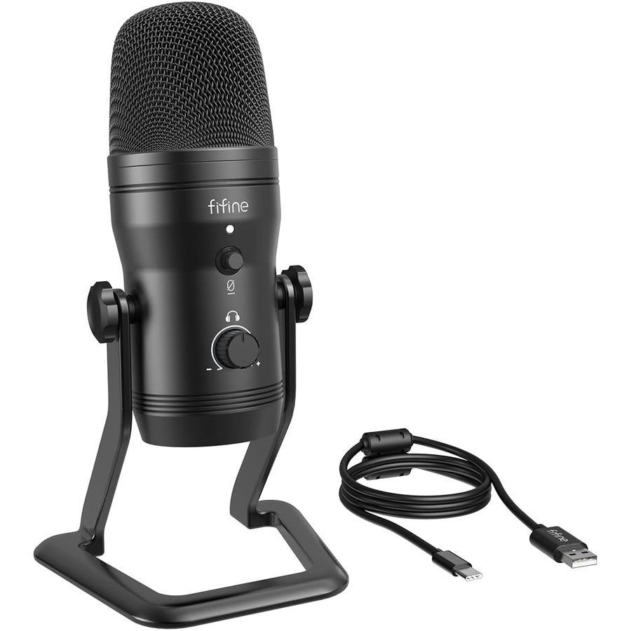 [해외] FIFINE K690 USB 콘덴서 마이크 모니터링 지원 방송용 스트리밍 ASMR 마이크1