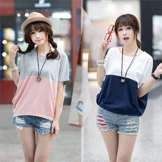 상품상세참조 위쉬몰 DK 하프배색가오리티(7170H205) 빅사이즈 (8663011)