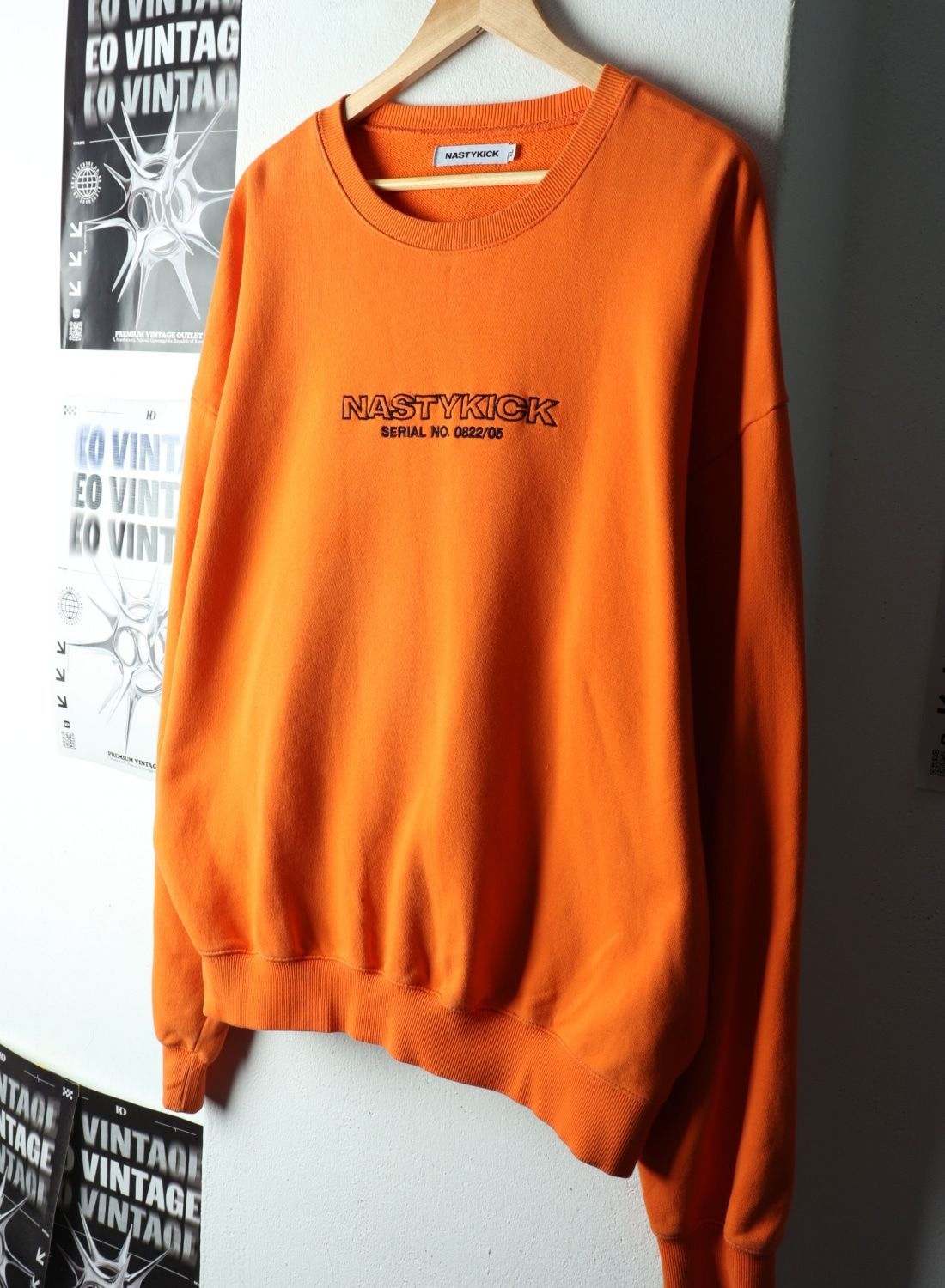 (XL-2XL)네스티킥 맨투맨 티셔츠 루즈핏 주황 올드스쿨16