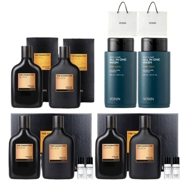 TV상품보닌 더 캐릭터 블랙 시그니처 가성비 풀패키지 스킨*3로션