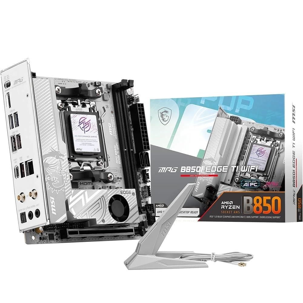 MSI [해외] MSI MPG B850I 엣지 TI Wi-Fi 마더보드, ATX - AMD Ryzen 9000/8000 / 7000 프로세서, AM5-90A SPS VRM, DDR5 메모리 부스트 8200+MT/s OC, PCI