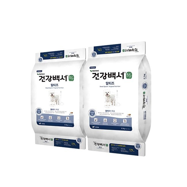 건강백서 강아지사료 순 말티즈 5.1kg 2개