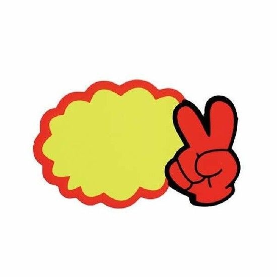 /오피스큐 아트사인 쇼카드 V자손 공백 7개입 3999 P1406 95X65