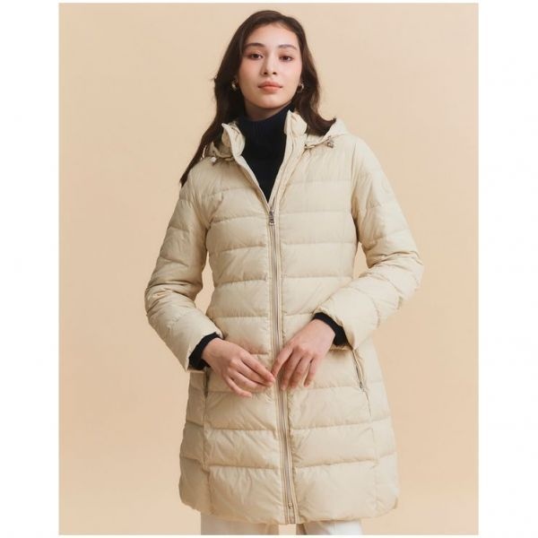 헤지스 여성 패딩 점퍼 자켓 국내매장정품 헤지스 여성 패딩 점퍼 자켓 [헤지스] HAZZYS 베이지 탈착후드 구스다운 HSJU3D905I1 헤비다운 엄마선물