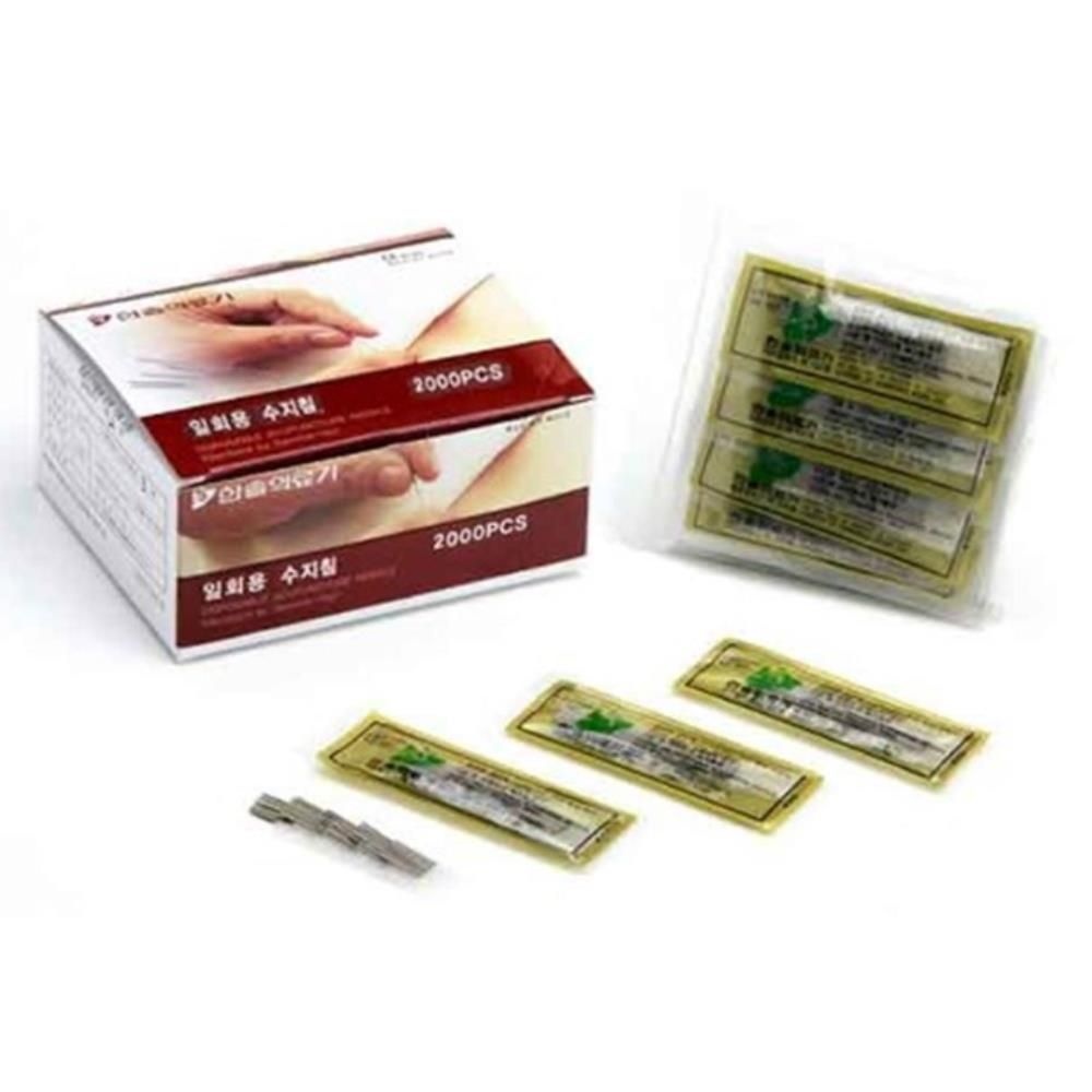 병원 한의원 한방치료 손바닥 경혈용 일회용 한솔 수지침 2000개입 200쌈 한방침