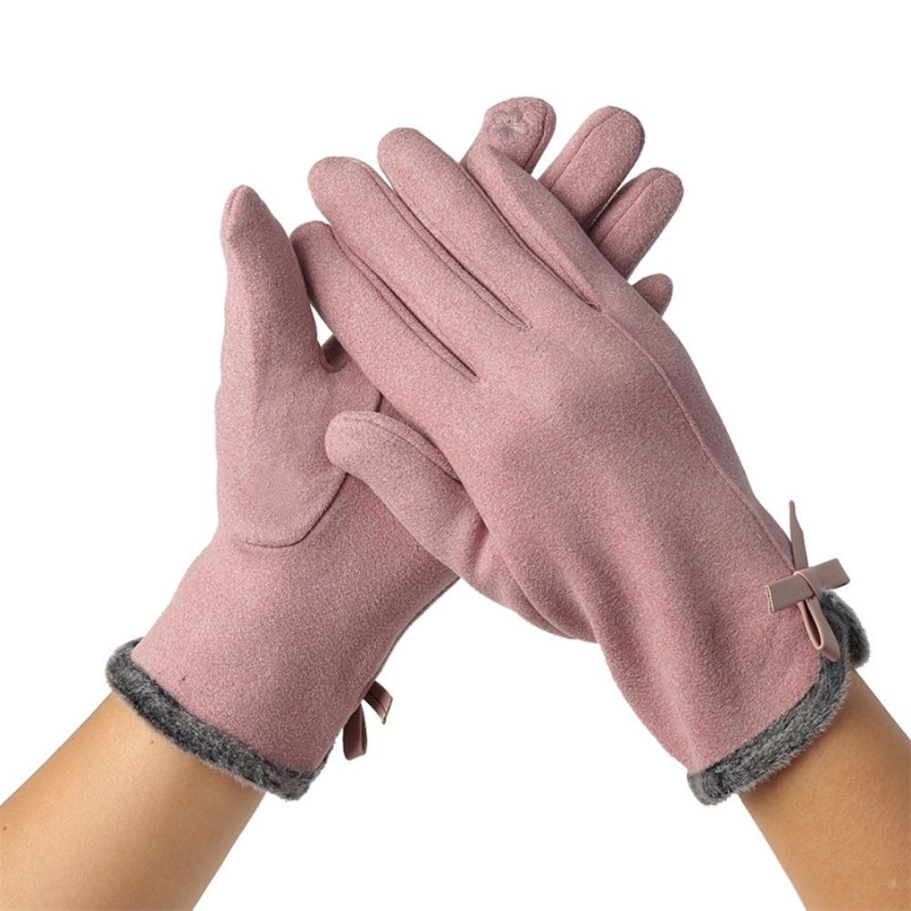 유쎌몰 체리쉬 리본 터치 장갑(핑크) (여성용) 스마트폰장갑 여자장갑