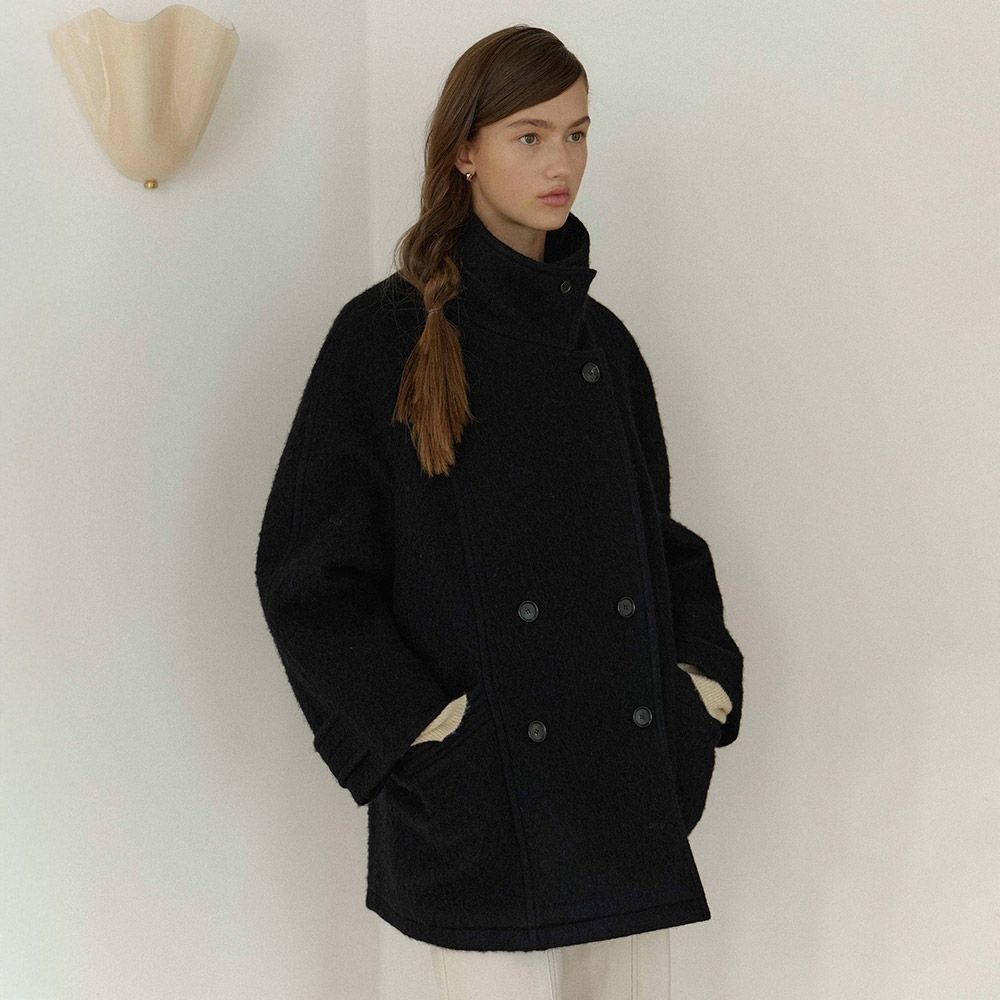 [롯데백화점] 온앤온 [예약/1월 13일 출고] 모헤어 하이넥 더블 하프코트 NEW5WHA13_24 LE1220450996