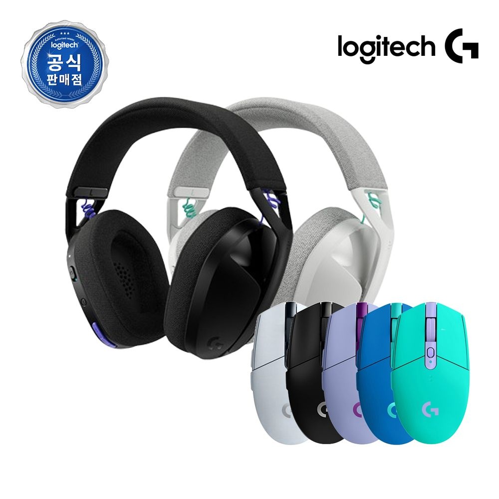 로지텍G 로지텍코리아 공식 G321 무선 게이밍 헤드셋 화이트 + G304 무선 마우스 패키지