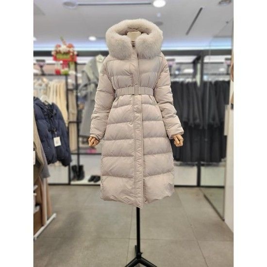 세이브존03 폭스퍼 후드 벨티드 슬림핏 롱 덕 AU1F41OJP80011GA