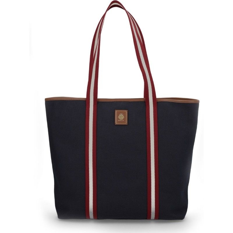 BALLY 발리 EB 리본 버티컬 스트라이프 패브릭 토트백 WAE07L CV086I5B7Y