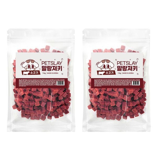 (빡세일특가/저키 1+1) 펫슬레이 강아지간식 말랑 져키 소고기 1kg 강아지 대용량 간식/강아지노즈워크
