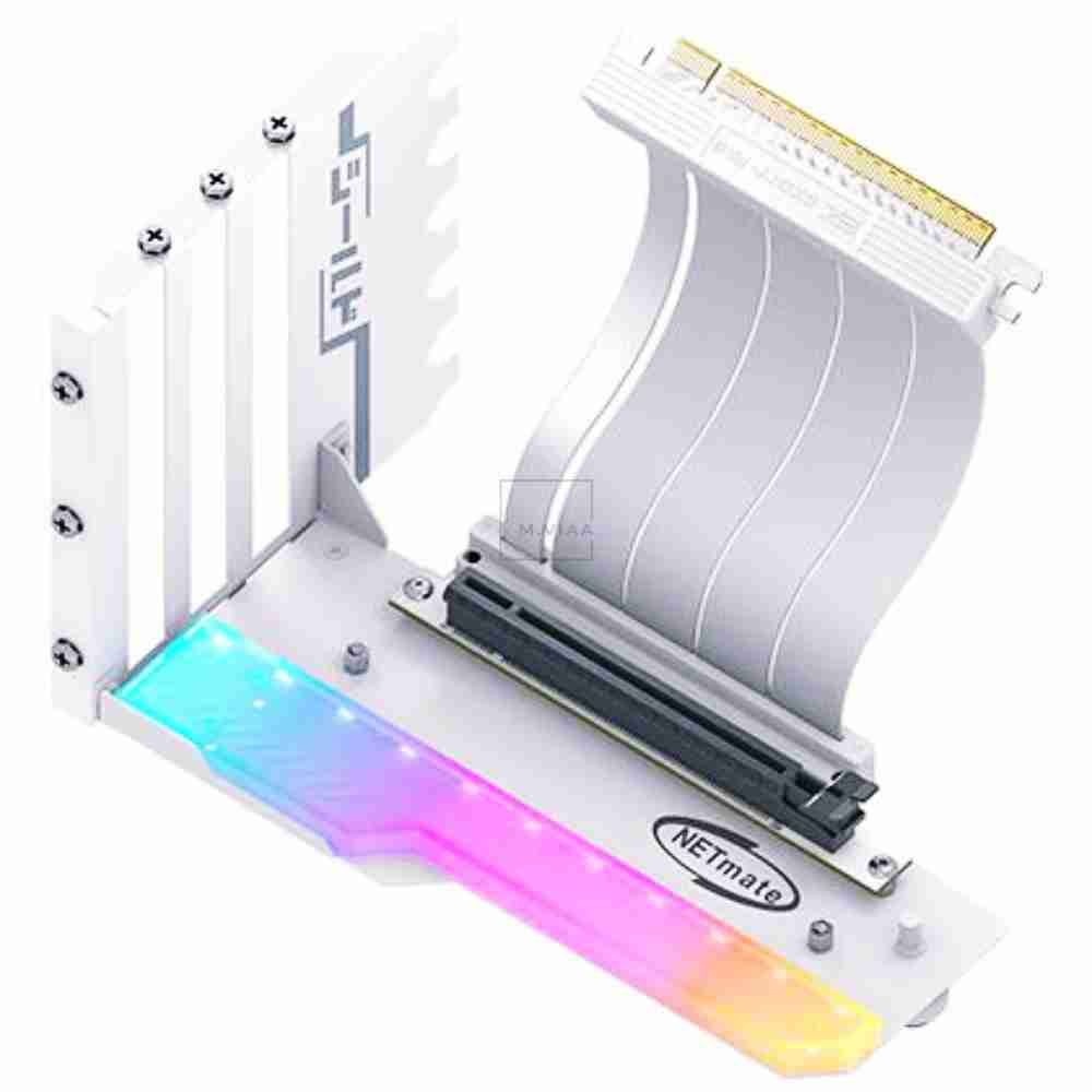 엠비아6 PCI E 4.0 라이저 케이블 ARGB 키트 화이트 글카지지대 그래픽카드슬롯 GPU지지대 글카거치대 메인보드슬롯