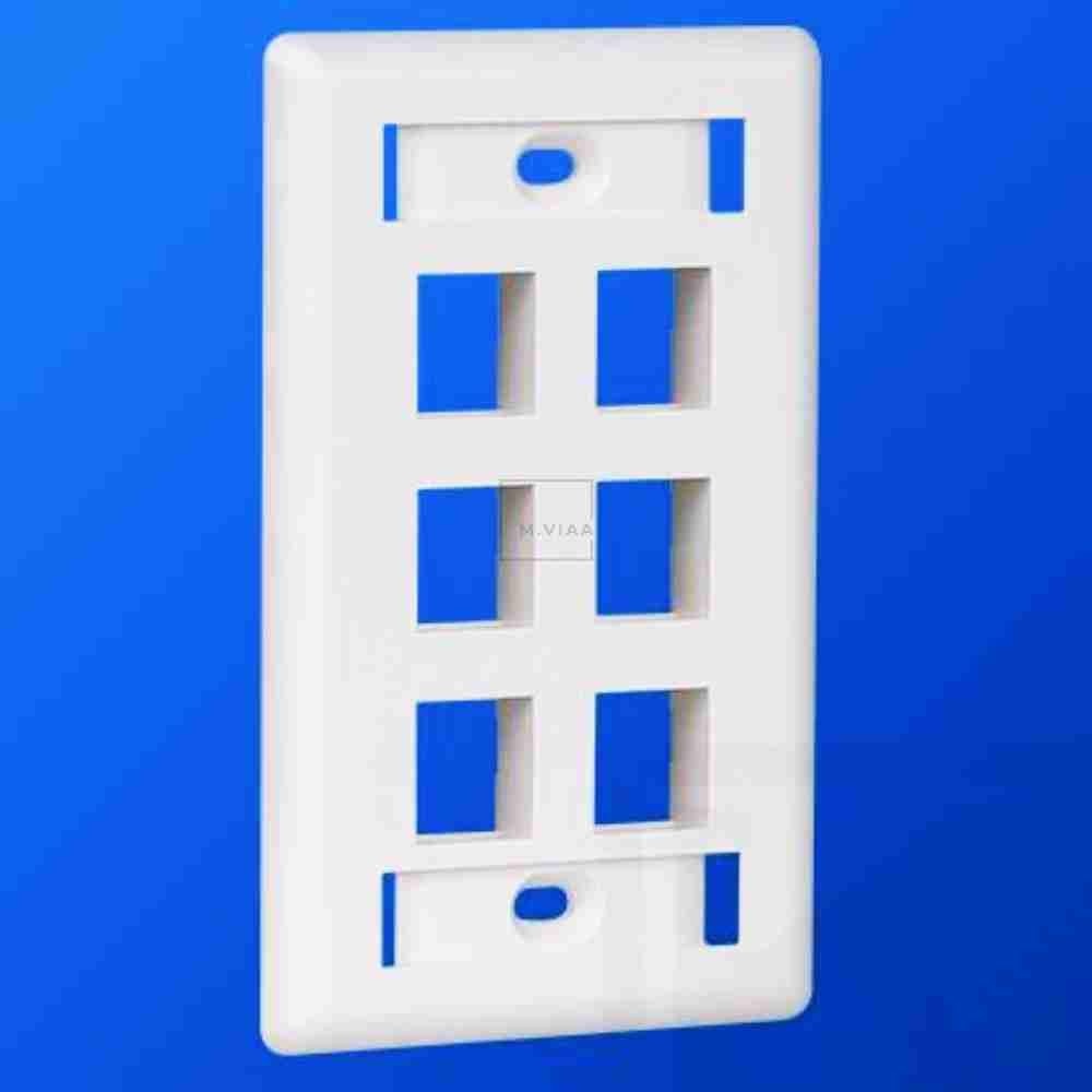 엠비아6 페이스 플레이트 6구 키스톤잭 통신단자함 랜선단자함 벽면랜포트 네트워크랙 랜선툴