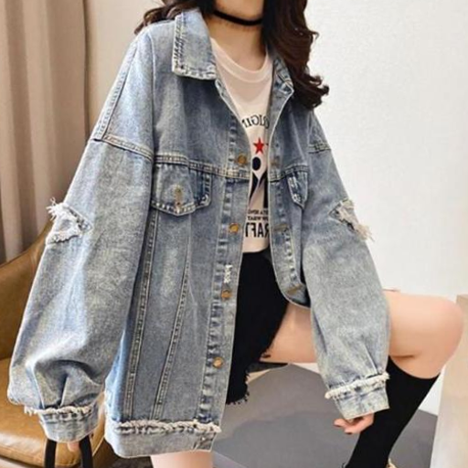 여자 오버핏청자켓 가을여성재킷 자켓점퍼 데님_WCBE884