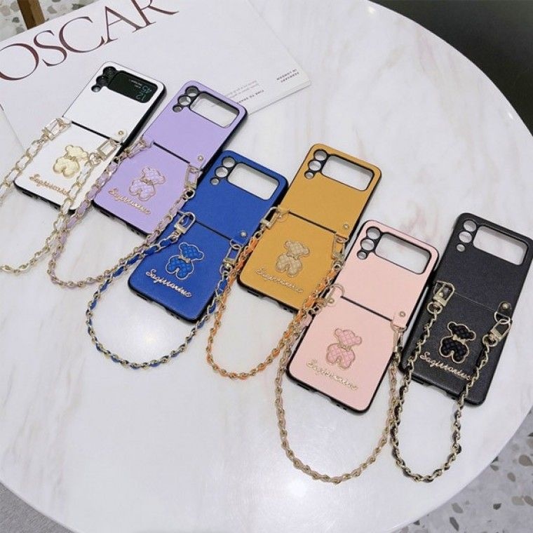 갤럭시Z플립5 4 3 썸데이 퀄팅베어 손목스트랩 케이스 Filp5 Z플립5 지플립4 Z플립4 Z플립3