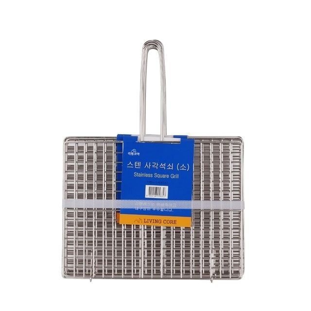 사각 스텐 손잡이 석쇠-소 약25.5x19.5cm 그릴판 구이불판 직화