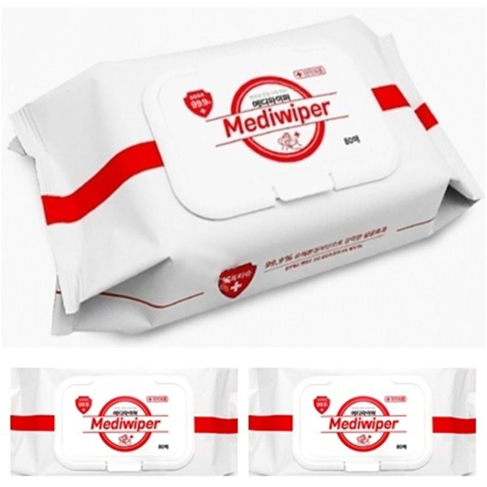 mediwiper 뽑아쓰는 티슈형 손소독세정제 160매 새니타이저 세니타이져 휴대용티슈