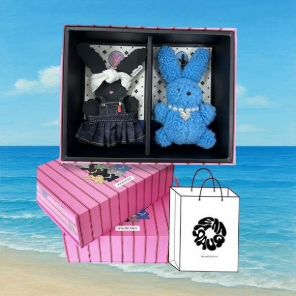 QUARTEVV Toto Denim dress Gift-hot blue(가방키링 선물패키지)