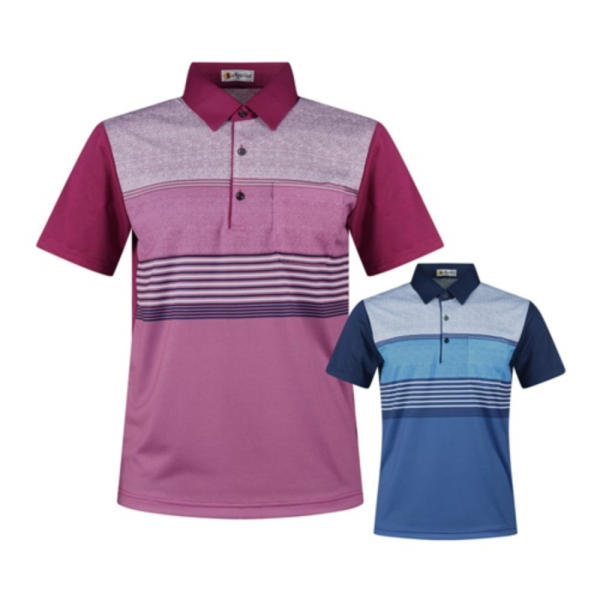 뉴에이스 럭스골프 [럭스골프] 남성 여름 골프웨어 골프 상의 카라티 반팔 티셔츠 L120623M32