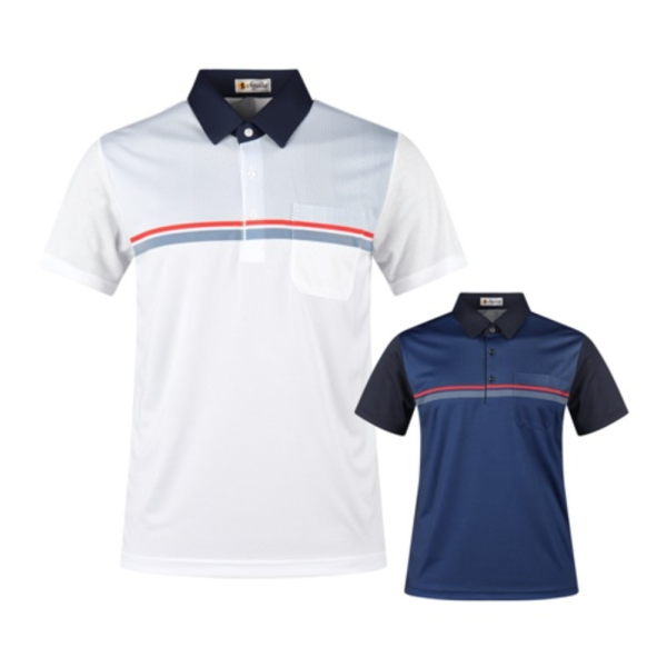 뉴에이스 럭스골프 [럭스골프] 남성 여름 골프웨어 골프 상의 카라티 반팔 티셔츠 L120623M90