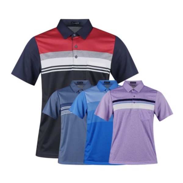 뉴에이스 럭스골프 [럭스골프] 남성 여름 골프웨어 골프 상의 카라티 반팔 티셔츠 L120623M34