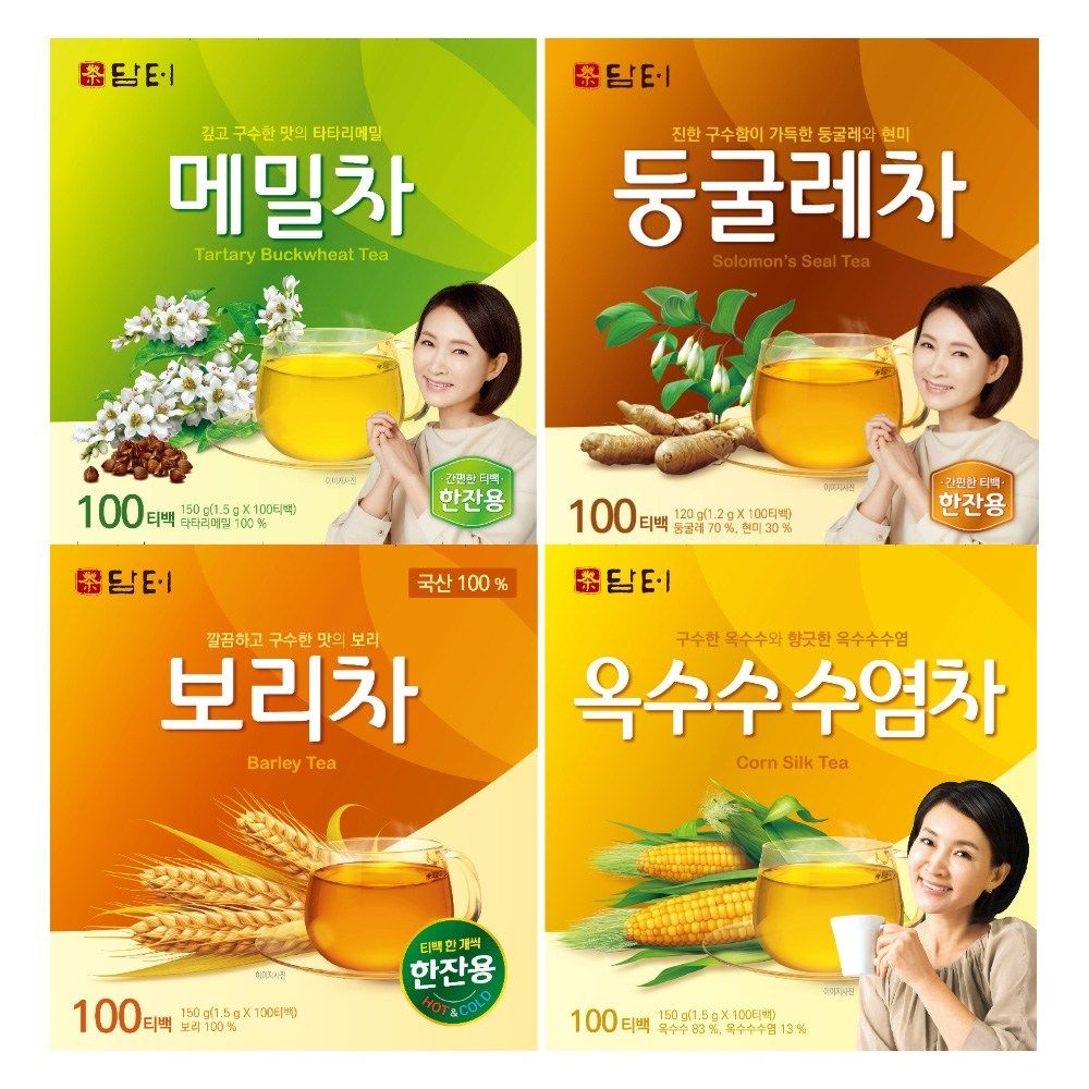 담터 차 4종 (둥굴레차100T+옥수수차100T+보리차100T+메밀차100T) 세트