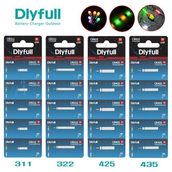 UnKnown DLYFULL 전자케미 밧데리 CR 311 322 425 435 스마트 전자찌 구멍찌 막대찌 배터리 50개