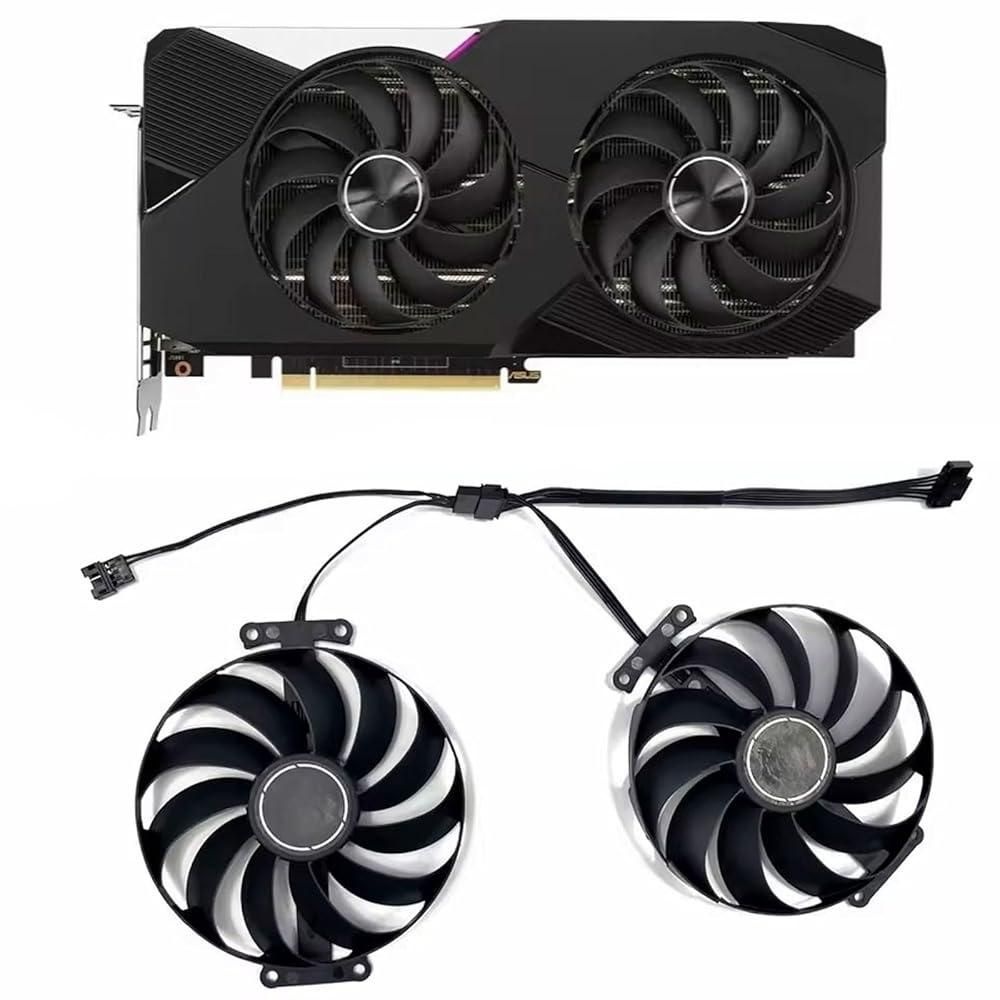 [해외] 2피스 95mm 7핀 T129215SU FDC10U12S9-C 12V 0.5A RTX3070 3060Ti 그래픽 카드 쿨러 팬 ASUS GeForce RTX 3060 Ti 3070 듀얼 OC 팬용 132526
