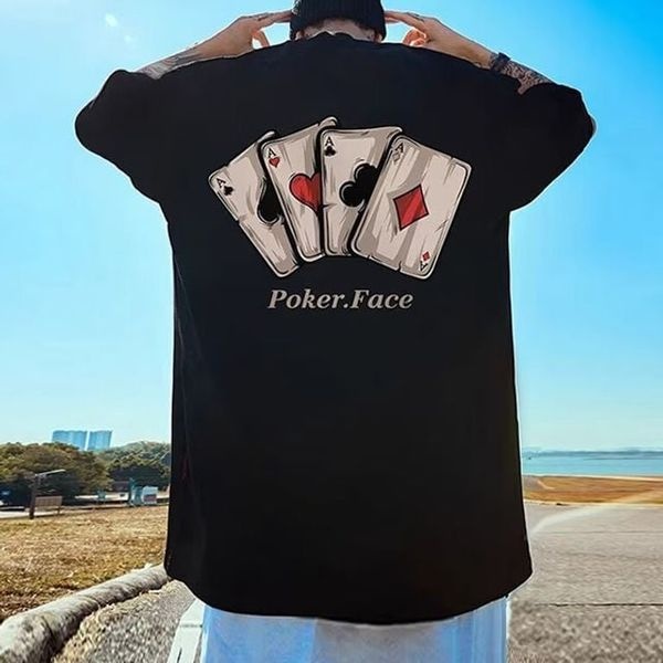 [하프클럽]기본 포커 프린팅 반팔티