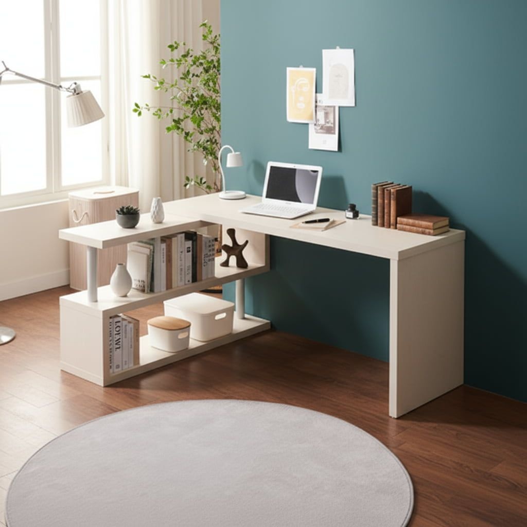 2단 책상 세트 1600 재택근무책상 책장세트 책상세트 책상책장세트 서재책상