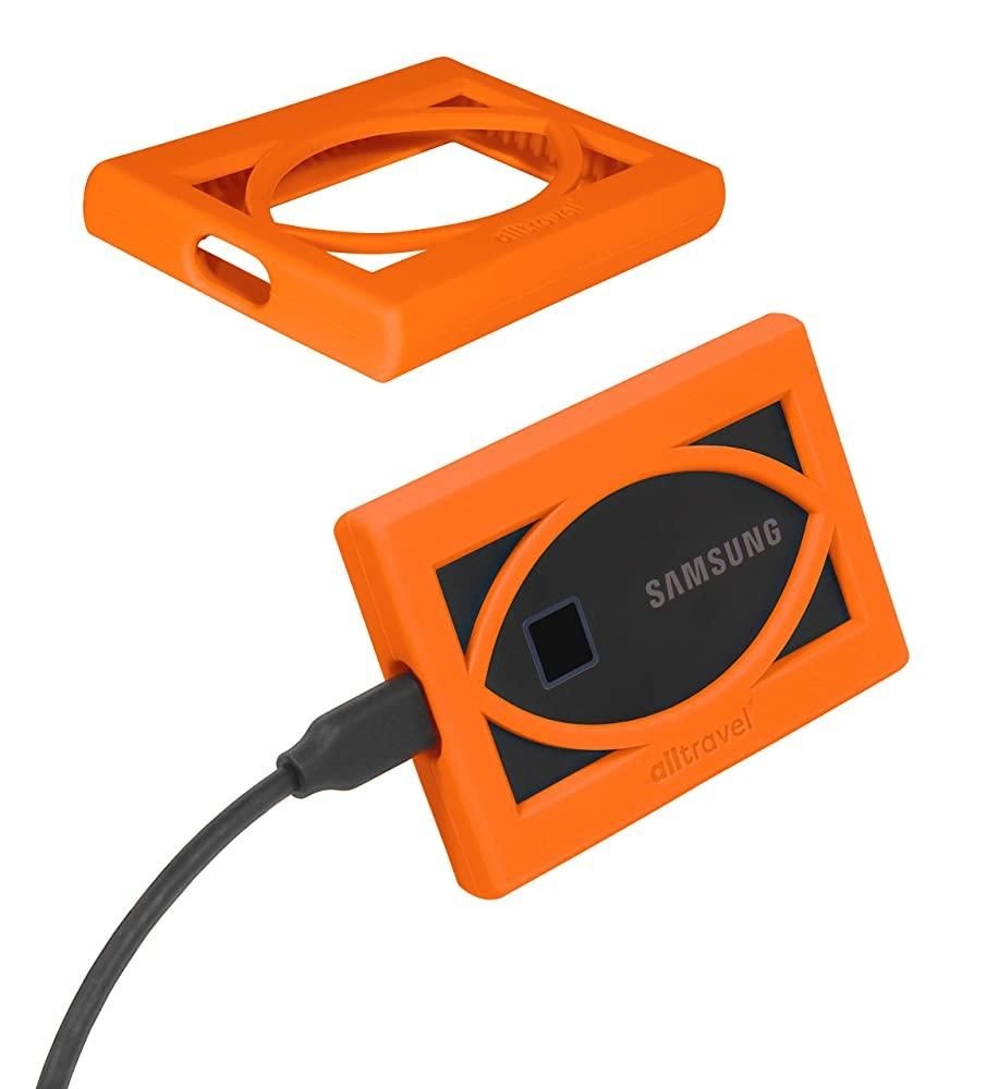 Alltravel 삼성 T7, T7 터치 휴대용 SSD용 실리콘 범퍼 슬리브 - 1TB, 2TB, 500GB - USB 3.2 외장 솔리드 스테이트 드라이브 (오