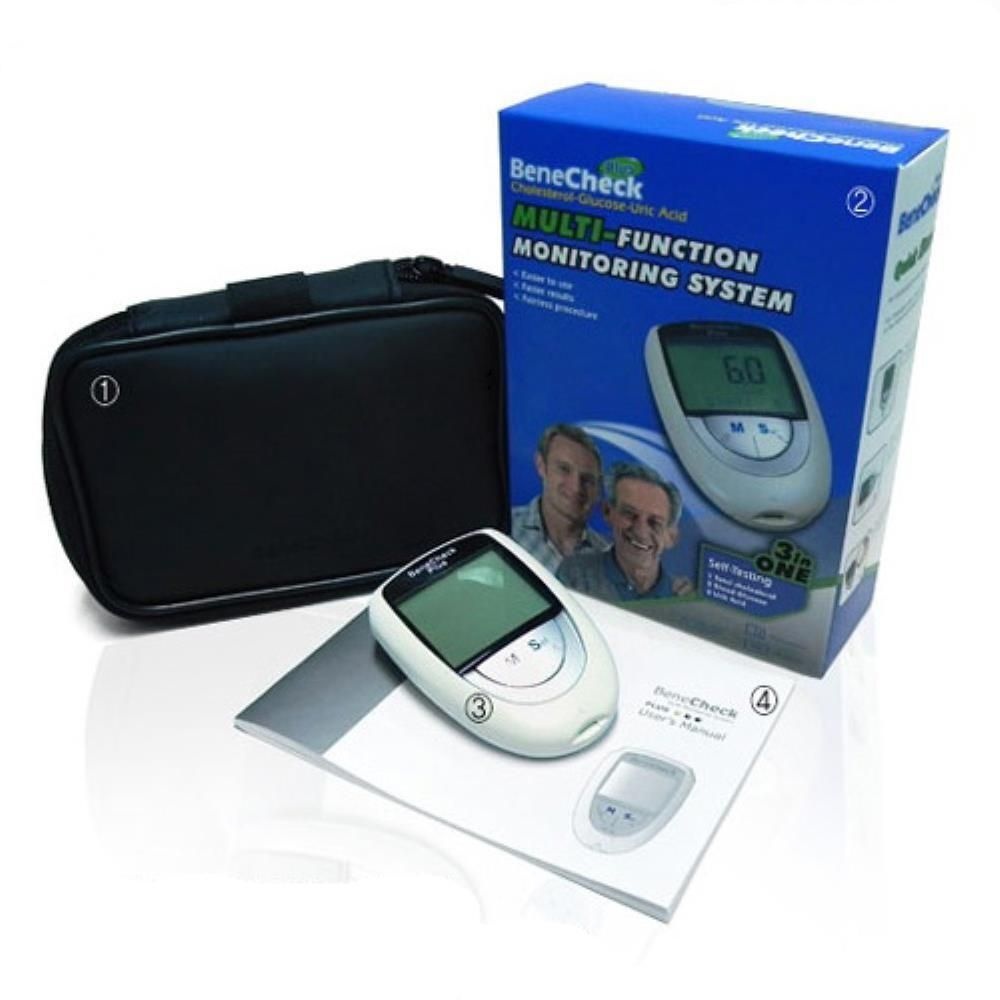 병원 건감검징센터 3in1 베네첵 싱글타입 콜레스트롤 요산 혈당 측정기 실버타운