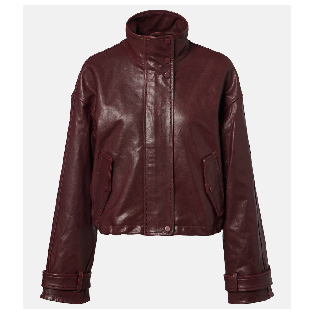 베로니카비어드 Bateman 크롭 레더 재킷 TP566491821