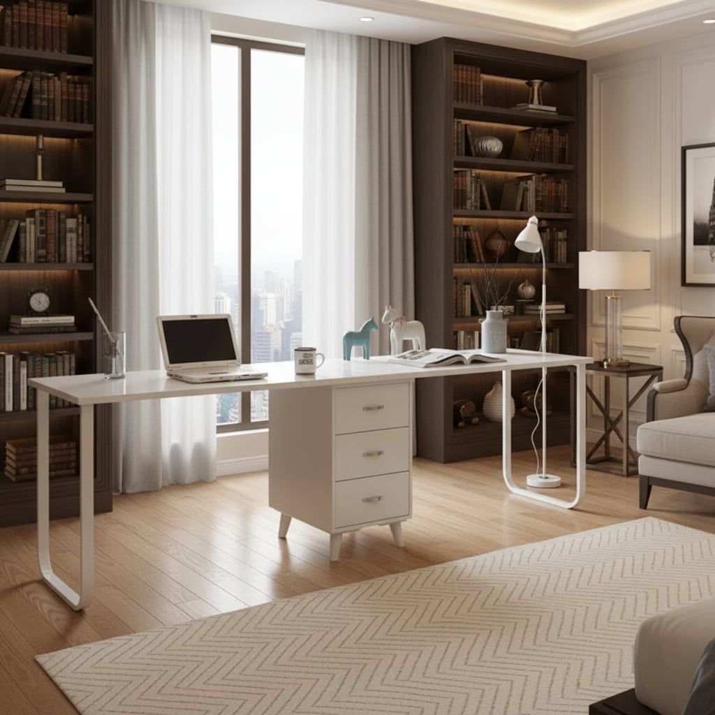 트윈 서랍형 책상A 2400 자녀책상 아이방책상 사무용책상 재택근무책상 학습용책상