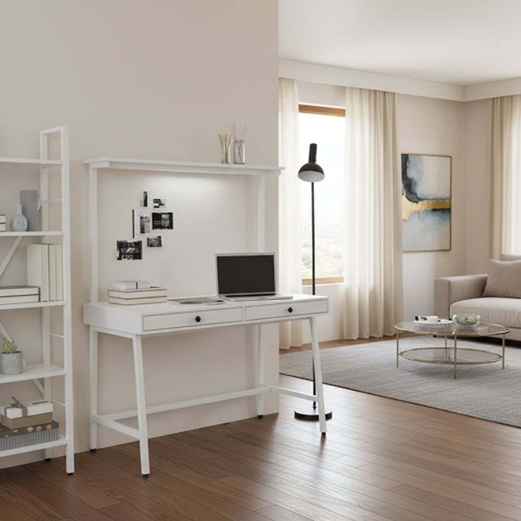 스틸 서랍 책상 높은 선반형 1200 재택근무책상 공부책상 모던책상 서랍책상 책정리책상