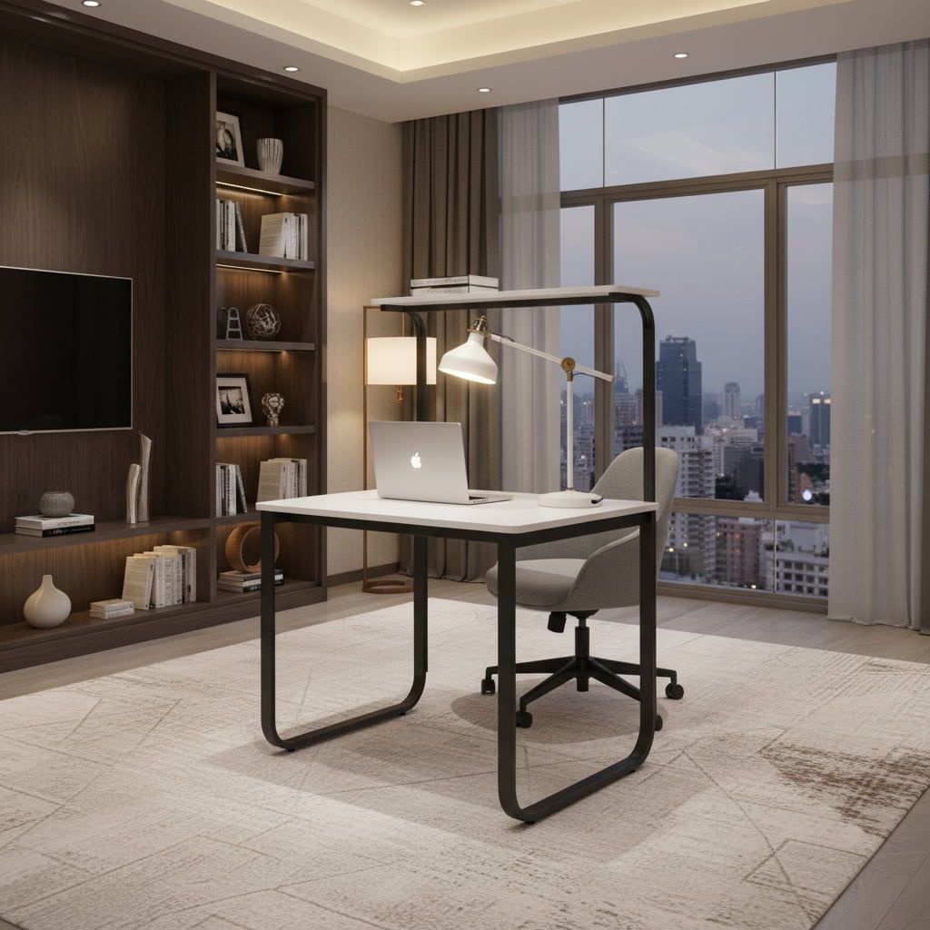 스틸 폭넓은 책상 선반형 900 심플책상 모던책상 재택근무책상 컴퓨터책상 선반형책상