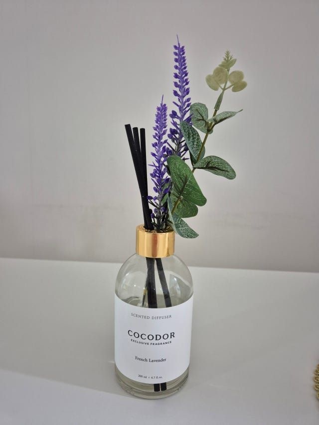 [1+1] 코코도르 화이트라벨 데코 디퓨저 200ml X 2개 인테리어 실내방향제 블랙체리 라벤더